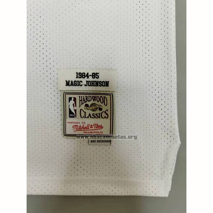 Camiseta Los Angeles Lakers Magic Johnson NO 32 Mitchell & Ness1984-85 Blanco
